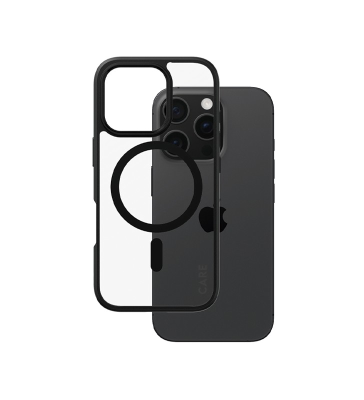 Cover PanzerGlass trasparente Urban Combat con Bordo Nero MagSafe iPhone 16 Pro [5715685004247]