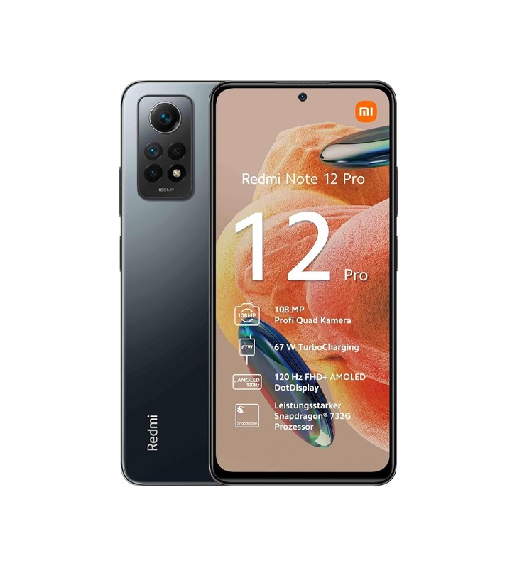 Smartphone Xiaomi Redmi Note 12 Pro 4G 256GB 6.67 AMOLED 108MP Gray [Grade B]"