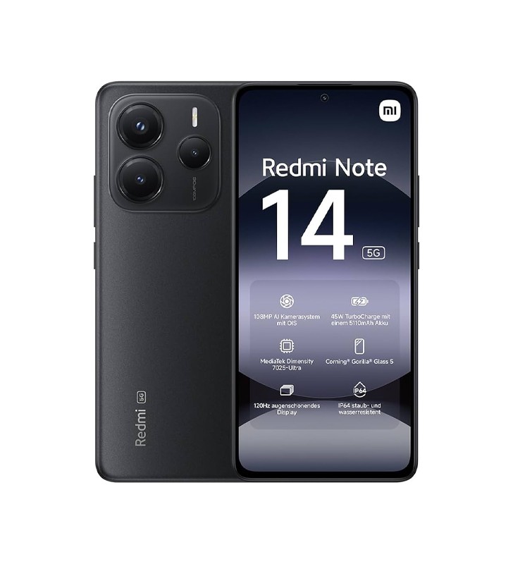Smartphone Xiaomi Redmi Note 14 4G 256GB 6.67 OLED 50MP Black [Grade C+]"