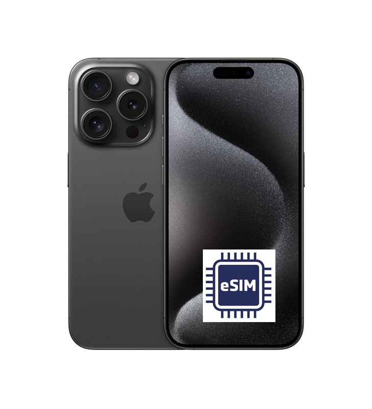 Apple iPhone 15 Pro 128GB Black Titanium MTUV3QL/A 6.1 eSIM Titanio Nero [Grade B]"