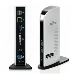 Hi Speed Port Replicator Docking Fujitsu PR08 Cablato USB 3.0 Type-A Gray Con Alimentatore